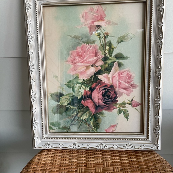 Floral Art Print in Ornate White Frame - Picture 3 of 3
